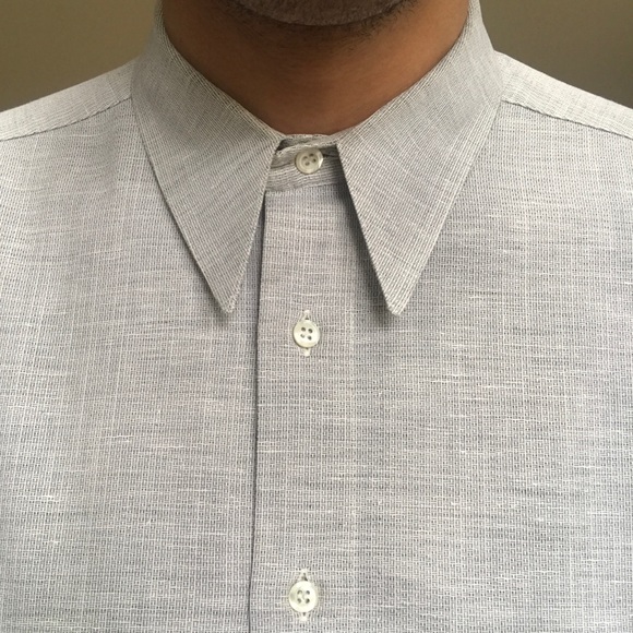 Canali Other - Canali Textured Dress Shirt Gray Point Collar